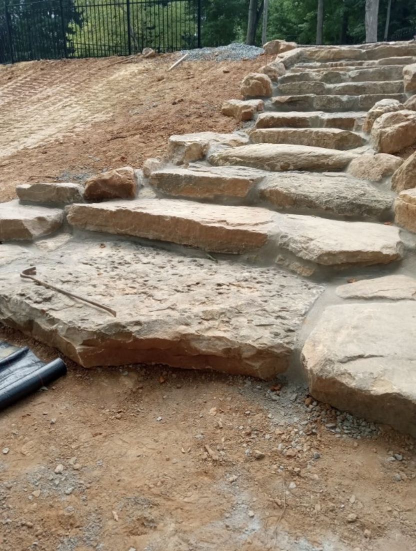 Completed stone steps project